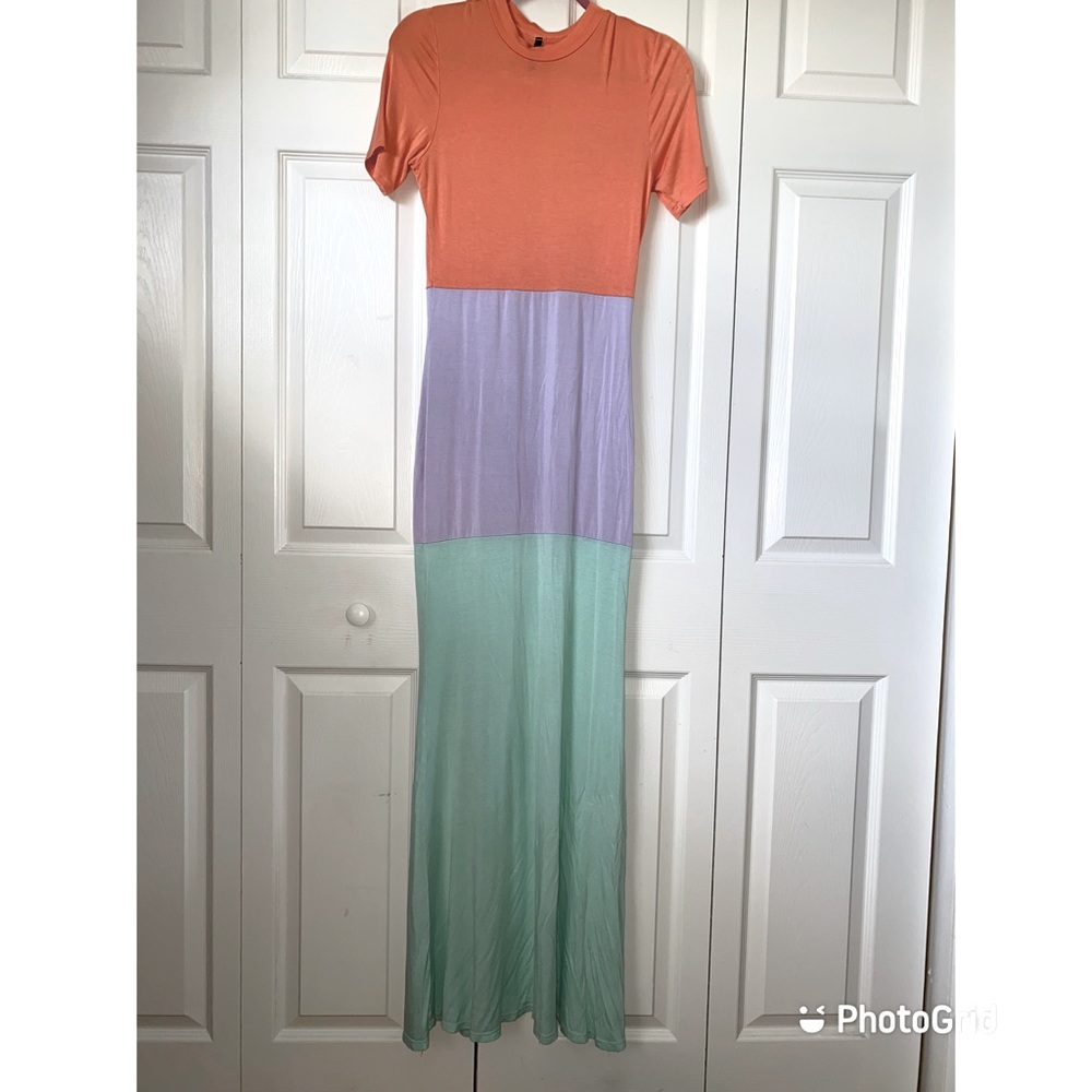 Color block maxi dress